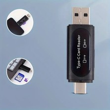 USB ve Type-C Çift Çıkışlı USB Kart Okuyucu Çevirici Adaptör, Sd/micro Sd Card Reader