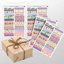 Paketleme Çıkartmaları - Hediyeler Için Şerit Sticker - 112 Adet 1.2x7 cm - Renkli Şerit Etiketler - Parti Seri