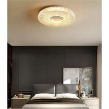 Beyaz Ø50CM Çember 3 Işık Rengi LED Tavan Lambası,yuvarlak Avize,modern Aydınlatma,dekoratif Işık