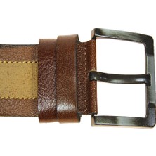 Derimine Deri Erkek Şeritli Yumuşak Kot Kemeri 4,5 cm