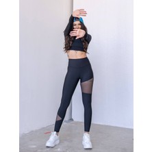 Lismina Tül Pencere Detaylı Spor Tayt