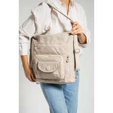 Klinkır Kumaş Ister Sırt Ister Omuz Ister Çapraz Askılı Fonksiyonel Kullanım Kadın Çantası 30*30 cm