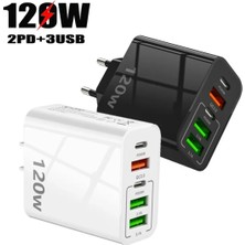 Turbo 120W 3.1A 3 USB 2 Pd 20W Type-C Çoklu Hızlı Şarj Adaptörü