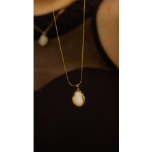 Jewerly Zirkon Taşli Altın ve Beyaz Koley