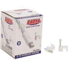 Karya 0 Numara 4 mm Kroşe (100LÜ Paket)(0.75 Yassı Kablolar Için)