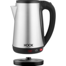 Troya By Hook Inox Çaycı Elektrikli Çay Makinesi Kaliteli Paslanmaz Çelik Filtre (1.8l - 1500W)