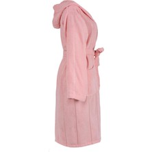 Verodis Pamuk Kapüşonlu Unisex S/m Bornoz - Lara Pudra