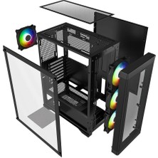 PowerBoost Powerboost PB-PS5850B 600W 80+ Tempered Glass USB 3.0 Mesh Rainbow Atx Siyah Kasa