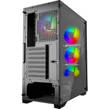 PowerBoost Powerboost PB-PS5850B 600W 80+ Tempered Glass USB 3.0 Mesh Rainbow Atx Siyah Kasa