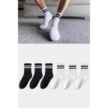 Walter White 6 Çift Çizgili Tenis Çorap Unisex , Erkek , Kadın Tenis Çorap