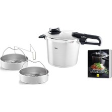 Fissler Vitavit® Premium 6 Litre Düdüklü Tencere Seti+2 Parça Buharda Pişirme+SKT Tarif Kitabı