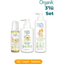 Born & Clean Organik 3lü Set Şampuan, Losyon, Yağ