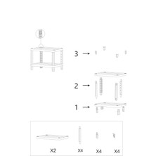 Carpe Kitchen 2 Katlı Modüler Dikdörtgen 29X38X41 cm Mutfak Rafı