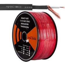 Magıcvoıce Mikrofon Kablosu Mono 1.kalite 100 Metre Kırmızı