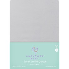 Casadora Baby 100% Pamuk Saten Bebek Lastikli Çarşaf - 70X140 cm - Gri