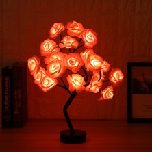 Rose Table Lights 24 Led'li Pembe Gül Dekoratif Aydınlatma
