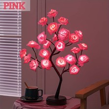 Rose Table Lights 24 Led'li Pembe Gül Dekoratif Aydınlatma