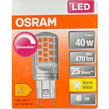 Osram 4W (40W) 2700K (Sarı Işık) G9 Duylu Dim Edilebilir Led Kapsül Ampul