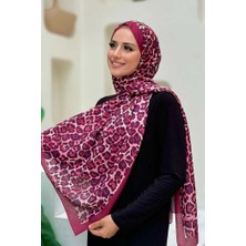 Bym Fashion Leopar Desenli Şal 2067 Bordo