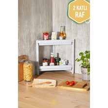 Carpe Kitchen Vesken 2 Katlı Modüler Üçgen Raf Ünitesi 33 x 44 x 41  cm  Mutfak Rafı, Banyo Rafı