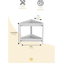 Carpe Kitchen Vesken 2 Katlı Modüler Üçgen Raf Ünitesi 33 x 44 x 41  cm  Mutfak Rafı, Banyo Rafı