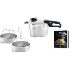 Fissler Vitavit® Premium 4.5 Litre Düdüklü Tencere Seti+2 Parça Buharda Pişirme+SKT Tarif Kitabı