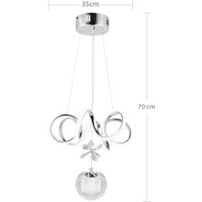 NZL Lighting Modern Tek Toplu Üç Renkli Krom Gümüş Sarkıt LED Avize