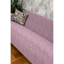 Jakarlı 3 Kişilik Pudra-Pembe Lastikli Kanepe Örtüsü | Lastikli Koltuk Örtüsü | koltuk kılıfı