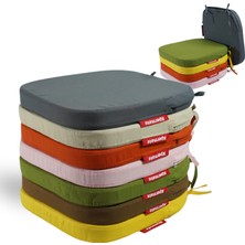 Xpermate 4'lü Standartfit Oval Sandalye Minderi Fermuarlı Yıkanabilir Kılıf Bağcıklı Su ve Yağ Itici 42 x 42 x 5 Antrasit