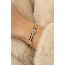 ÇGK KUYUMCULUK Baget Taşlı  Altın Bilezik CGKKLP0102