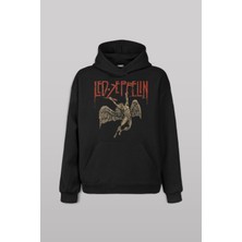 LED Zeppelin Falling Angel Rock Music Ön Baskılı Sweatshirt Unisex Kapüşonlu Hoodie