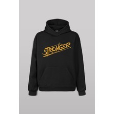 Stronger Daha Güçlü Sporcu Gym Fitness Spor Ön Baskılı Sweatshirt Unisex Kapüşonlu Hoodie