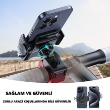 Outfire Süspansiyon'lu Titreşim Önleyici Gidon Bağlantılı Motosiklet Bisiklet Scooter Telefon Tutucu