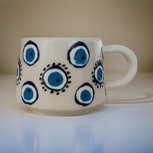 İlbay Çini Takı Ilbay Seramik Kupa Mug Klasik Yuvarlak Nazar