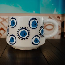 İlbay Çini Takı Ilbay Seramik Kupa Mug Klasik Yuvarlak Nazar