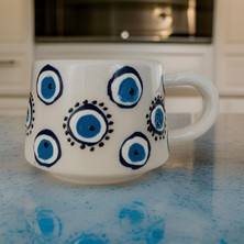İlbay Çini Takı Ilbay Seramik Kupa Mug Klasik Yuvarlak Nazar