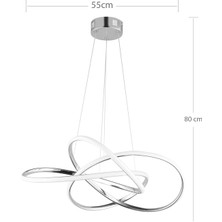 NZL Lighting Modern Power Ledli Kıvrımlı Üç Renkli Krom Beyaz Sarkıt LED Avize