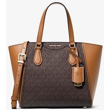 Michael Kors Taryn Small Signature Logo And Leather Convertible Crossbody Bag 32F4GTBC1B