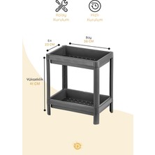 Vesken 2 Katlı Modüler Dikdörtgen Raf Ünitesi 23 x 36 x 41  cm  Mutfak Rafı, Banyo Rafı