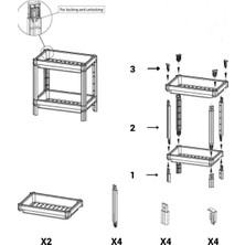 Vesken 2 Katlı Modüler Dikdörtgen Raf Ünitesi 23 x 36 x 41  cm  Mutfak Rafı, Banyo Rafı