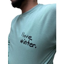 Blue Valley Baskı Desenli Erkek 2 Iplik Sweat- I Love Winter