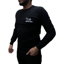 Blue Valley Baskı Desenli Erkek 2 Iplik Sweat- I Love Winter