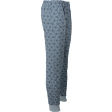 Oppland Erkek Kışlık Içik Pijama Pamuklu Kalın Içi Miflonlu Desenli Paçasılastikli Sıcak Tutar Rahat