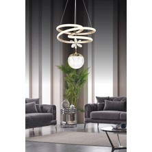 NZL Lighting Modern Tek Toplu Kıvrımlı Üç Renkli Gold Sarkıt LED Avize