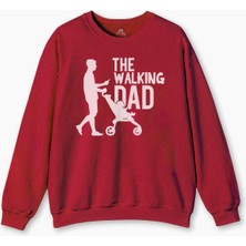 The Walking Dad Dead Yürüyen Baba Babalar Günü Baskılı Sweat Funny Kırmızı Sweatshirt