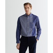 Gant Erkek Lacivert Regular Fit Gömlek Yaka Çizgili Gömlek 3824320T.410