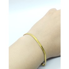 Sibel Altın Rengi Italyan Yassı Bileklik