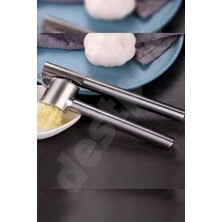 Paslanmaz Çelik Sarımsak Ezici - Sarımsak Ezeceği - Sabit Hazneli - 304 Çelik Kalitesi