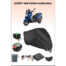 Breen Sym Joymax Z Plus 250 Için Arka Çanta ve Kilit Uyumlu Siyah Motosiklet Branda, Güvenli
