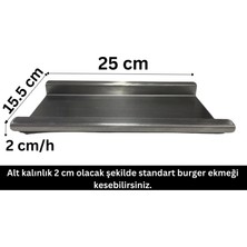 BurgerCut - Paslanmaz Çelik (2 cm) Standart Burger Ekmeği Kesme Aparatı